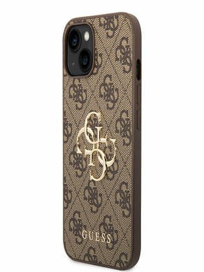 Guess PU 4G Metal Logo iPhone 14 Plus Brown Phone case