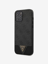 Guess PU 4G Triangle Zadní Kryt pro iPhone 12 Pro Max 6.7 Grey Phone case