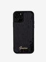 Guess Sequin Script Logo Zadní Kryt pro iPhone 12/12 Pro Black Phone case