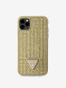 Guess Rhinestones Triangle Metal Logo Kryt pro iPhone 11 Pro Gold Phone case