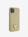 Guess Rhinestones Triangle Metal Logo Kryt pro iPhone 11 Pro Gold Phone case