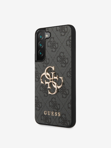 Guess PU 4G Metal Logo Zadní Kryt pro Samsung Galaxy S23 Grey Phone case