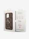 Guess PU 4G Metal Logo Zadní Kryt pro iPhone 14 Pro Max Brown Phone case