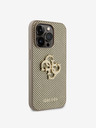 Guess PU Perforated 4G Glitter Metal Logo Zadní Kryt pro iPhone 14 Pro Max Gold Phone case