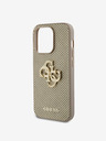 Guess PU Perforated 4G Glitter Metal Logo Zadní Kryt pro iPhone 14 Pro Max Gold Phone case