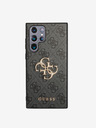 Guess PU 4G Metal Logo Zadní Kryt pro Samsung Galaxy S23 Ultra Grey Phone case