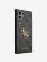 Guess PU 4G Metal Logo Zadní Kryt pro Samsung Galaxy S23 Ultra Grey Phone case