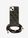 Guess IML 4G Printed Crossbody Popruh Zadní Kryt pro iPhone 15 Brown Phone case