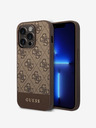 Guess PU 4G Stripe Zadní Kryt pro iPhone 14 Pro Max Brown Phone case