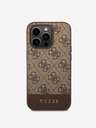 Guess PU 4G Stripe Zadní Kryt pro iPhone 14 Pro Max Brown Phone case