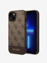 Guess PU 4G Stripe Zadní Kryt pro iPhone 14 Brown Phone case