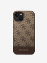 Guess PU 4G Stripe Zadní Kryt pro iPhone 14 Brown Phone case