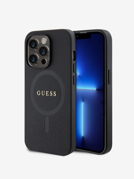 Guess PU Saffiano MagSafe Zadní Kryt pro iPhone 15 Pro Black Phone case