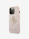 Guess PU 4G Metal Logo Zadní Kryt pro iPhone 13 Pro Max Pink Phone case