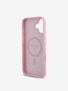 Guess PU Grained 4G Small Metal Logo MagSafe Zadní Kryt pro iPhone 16 Pink Phone case