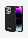 Guess PU Square Mirror Script Logo Zadní Kryt pro iPhone 15 Pro Black Phone case