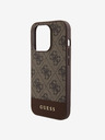 Guess PU 4G Stripe MagSafe Zadní Kryt pro iPhone 15 Pro Brown Phone case