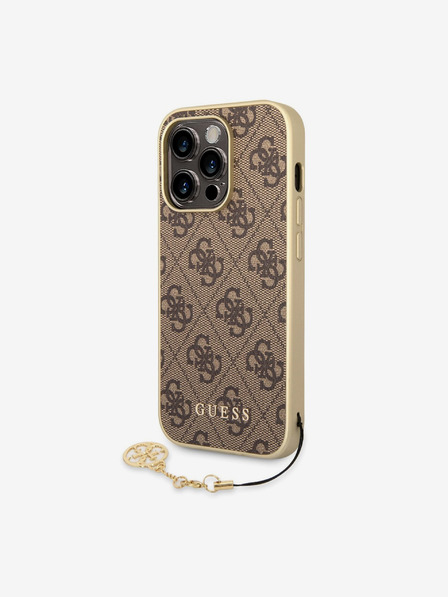 Guess 4G Charm Zadní Kryt pro iPhone 14 Pro Brown Phone case