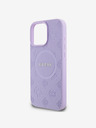 Guess Saffiano Peony Stamp MagSafe Zadní Kryt pro iPhone 16 Pro Max Purple Phone case