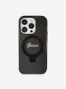 Guess IML Ring Stand Glitter MagSafe Zadní Kryt pro iPhone 15 Pro Max Black Phone case