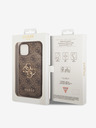 Guess PU 4G Metal Logo Zadní Kryt pro iPhone 15 Brown Phone case