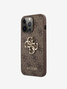 Guess PU 4G Metal Logo Zadní Kryt pro iPhone 13 Pro Max Brown Phone case