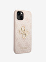 Guess PU 4G Metal Logo Zadní Kryt pro iPhone 14 Pink Phone case