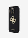 Guess PU Perforated 4G Glitter Metal Logo Zadní Kryt pro iPhone 15 Pro Max Black Phone case