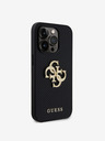 Guess PU Perforated 4G Glitter Metal Logo Zadní Kryt pro iPhone 15 Pro Max Black Phone case