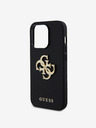 Guess PU Perforated 4G Glitter Metal Logo Zadní Kryt pro iPhone 15 Pro Max Black Phone case