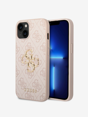 Guess PU 4G Metal Logo iPhone 15 Plus Pink Phone case