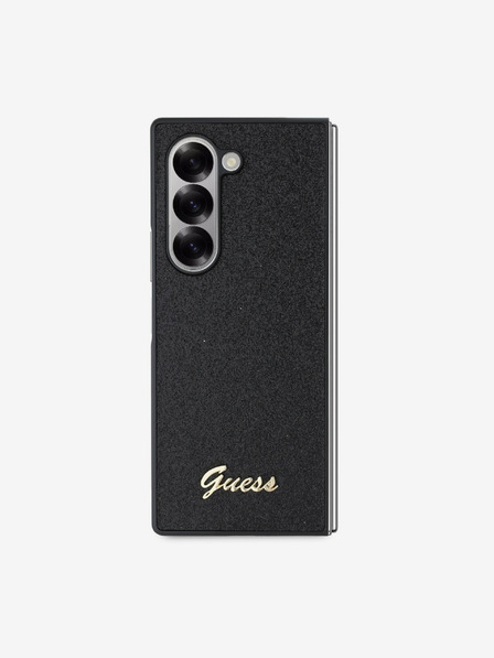 Guess PC/TPU Glitter Flakes Metal Logo Zadní Kryt pro Samsung Galaxy Z Fold 6 Black Phone case