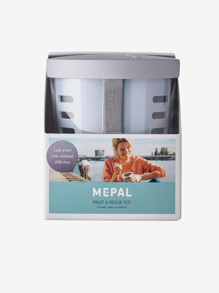 Mepal Ανοιχτό μπλε κουτί σνακ με δίχτυ Mepal Ellipse (600 ml)