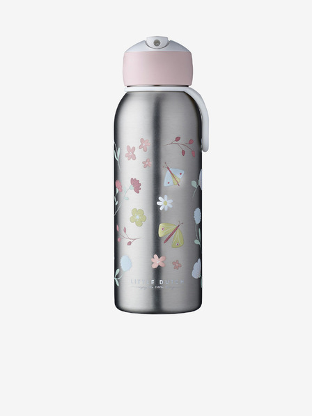 Mepal Ροζ και γκρι βρεφικό θερμικό μπιμπερό Mepal Campus Flowers & Butterflies 350 ml