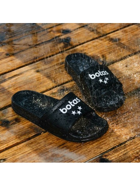 BOTAS *** Γυναικείες μαύρες λαστιχένιες παντόφλες Botas Flopy