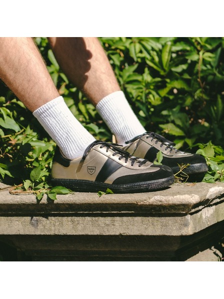 BOTAS *** Γυναικεία δερμάτινα αθλητικά παπούτσια / sneakers μαύρα-χρυσά Botas Iconic Victory 76