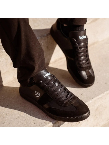 BOTAS *** Γυναικεία δερμάτινα αθλητικά παπούτσια / sneakers μαύρα Botas Iconic Dark