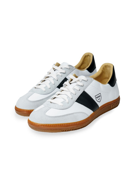 BOTAS *** Γυναικεία δερμάτινα αθλητικά παπούτσια / sneakers λευκά-γκρι-μαύρα Botas Iconic Shadow