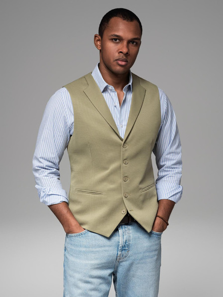 Ombre Clothing Ανδρικό δομημένο πλεκτό γιλέκο κατά παραγγελία με πέτα Ombre Clothing